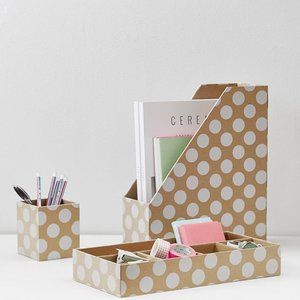 PB Teen - Set 3 - DESK Accessories - White Dot Craft Paper